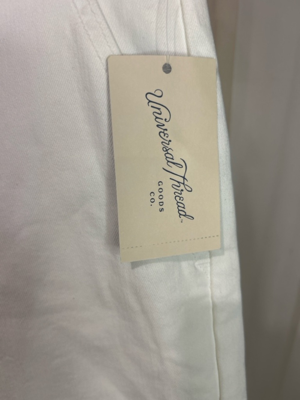Universal Thread White Straight Leg Pants Size 14 NWT Stretch High Rise Classic - Picture 6 of 8